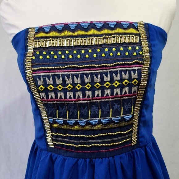 Maurices Royal Blue Beaded Hi-Lo Dress - Picture 2 of 5